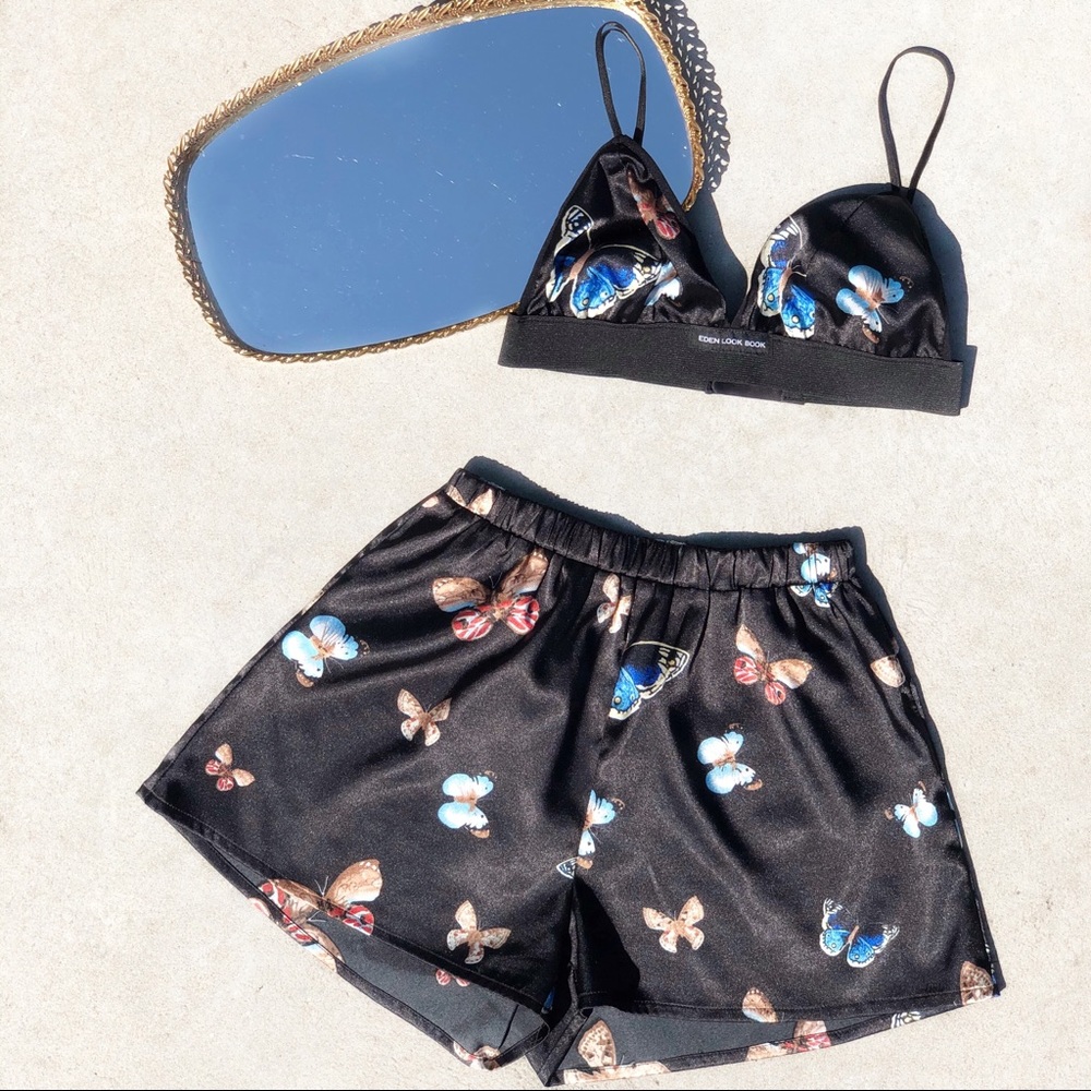 Handmade Satin Bralette and Short Set